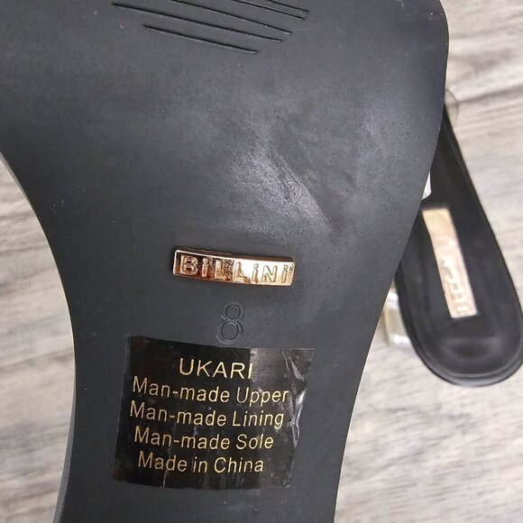 Billini Ukari Transparent Block Heel Black Clear Slide Sandal - Picture 8 of 11